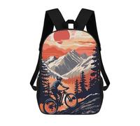 sinyumoney Kids 17inch School Backpack 3D Printed Scenic Mountainbiking Backpack Rucksack Sports Backpacks For Boys And Girls Fashion Knapsack