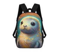 sinyumoney Kids 17inch School Backpack 3D Printed Seal Fairy Tale Backpack Rucksack Sports Backpacks For Boys And Girls Fashion Knapsack