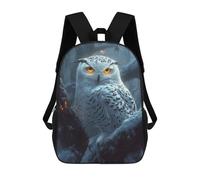 sinyumoney Kids 17inch School Backpack 3D Printed Snowy Owl in Winter Forest Backpack Rucksack Sports Backpacks For Boys And Girls Fashion Knapsack