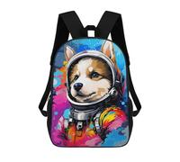 sinyumoney Kids 17inch School Backpack 3D Printed Space Dog Adventure -96 Backpack Rucksack Sports Backpacks For Boys And Girls Fashion Knapsack