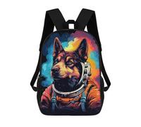 sinyumoney Kids 17inch School Backpack 3D Printed Space Dog Adventure Gear-2 Backpack Rucksack Sports Backpacks For Boys And Girls Fashion Knapsack