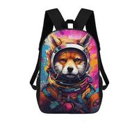 sinyumoney Kids 17inch School Backpack 3D Printed Space Fox Adventure -5 Backpack Rucksack Sports Backpacks For Boys And Girls Fashion Knapsack