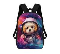 sinyumoney Kids 17inch School Backpack 3D Printed Space Pup Adventure -47 Backpack Rucksack Sports Backpacks For Boys And Girls Fashion Knapsack