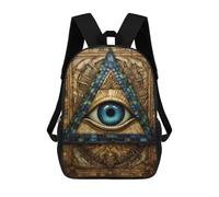 sinyumoney Kids 17inch School Backpack 3D Printed Stained Glass Eye Artwork Backpack Rucksack Sports Backpacks For Boys And Girls Fashion Knapsack