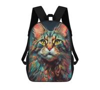 sinyumoney Kids 17inch School Backpack 3D Printed The Attentive Cat Backpack Rucksack Sports Backpacks For Boys And Girls Fashion Knapsack