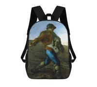 sinyumoney Kids 17inch School Backpack 3D Printed The Sower by Millet Backpack Rucksack Sports Backpacks For Boys And Girls Fashion Knapsack