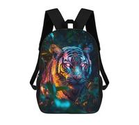 sinyumoney Kids 17inch School Backpack 3D Printed Tiger in Neon Jungle Backpack Rucksack Sports Backpacks For Boys And Girls Fashion Knapsack