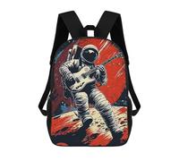sinyumoney Kids 17inch School Backpack 3D Printed Universe Guitarist Backpack Rucksack Sports Backpacks For Boys And Girls Fashion Knapsack