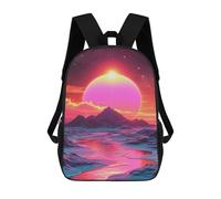 sinyumoney Kids 17inch School Backpack 3D Printed Vibrant Sunset Over Mountains Backpack Rucksack Sports Backpacks For Boys And Girls Fashion Knapsack
