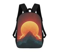 sinyumoney Kids 17inch School Backpack 3D Printed Volcanic Mountain Sunset Backpack Rucksack Sports Backpacks For Boys And Girls Fashion Knapsack