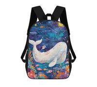 sinyumoney Kids 17inch School Backpack 3D Printed Whale Dreams Underwater Backpack Rucksack Sports Backpacks For Boys And Girls Fashion Knapsack