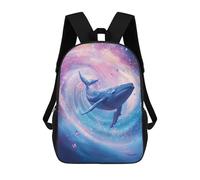 sinyumoney Kids 17inch School Backpack 3D Printed Whale in Cosmic Swirl Backpack Rucksack Sports Backpacks For Boys And Girls Fashion Knapsack
