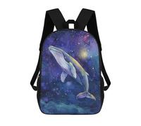sinyumoney Kids 17inch School Backpack 3D Printed Whale in Starry Sky Art Print-3 Backpack Rucksack Sports Backpacks For Boys And Girls Fashion Knapsack