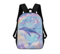 sinyumoney Kids 17inch School Backpack 3D Printed Whale Rainbow Fantasy Backpack Rucksack Sports Backpacks For Boys And Girls Fashion Knapsack