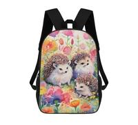 sinyumoney Kids 17inch School Backpack 3D Printed Whimsical Hedgehog Backpack Rucksack Sports Backpacks For Boys And Girls Fashion Knapsack