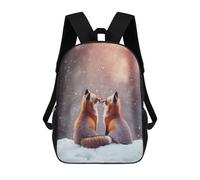 sinyumoney Kids 17inch School Backpack 3D Printed Winter Foxes in Love Backpack Rucksack Sports Backpacks For Boys And Girls Fashion Knapsack