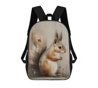 sinyumoney Kids 17inch School Bag Adorable Squirrel Painting Children's School Backpack School Bookbag Fashion Casual Travel Rucksacks 3D Printed Funny Cool Book Bags