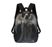 sinyumoney Kids 17inch School Bag Angel Warrior with Sword Artwork Children's School Backpack School Bookbag Fashion Casual Travel Rucksacks 3D Printed Funny Cool Book Bags