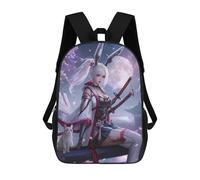 sinyumoney Kids 17inch School Bag Anime Bunny Warrior with Swords -1 Children's School Backpack School Bookbag Fashion Casual Travel Rucksacks 3D Printed Funny Cool Book Bags