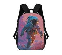 sinyumoney Kids 17inch School Bag Astronaut Paintings Children's School Backpack School Bookbag Fashion Casual Travel Rucksacks 3D Printed Funny Cool Book Bags