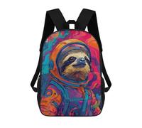 sinyumoney Kids 17inch School Bag Astronaut Sloth Space Children's School Backpack School Bookbag Fashion Casual Travel Rucksacks 3D Printed Funny Cool Book Bags