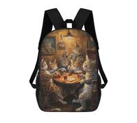 sinyumoney Kids 17inch School Bag Cats Beer In A Tavern Children's School Backpack School Bookbag Fashion Casual Travel Rucksacks 3D Printed Funny Cool Book Bags