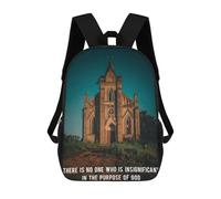 sinyumoney Kids 17inch School Bag Christ Quote to Remember 4 Children's School Backpack School Bookbag Fashion Casual Travel Rucksacks 3D Printed Funny Cool Book Bags