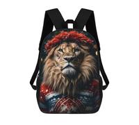 sinyumoney Kids 17inch School Bag Christmas Lion Children's School Backpack School Bookbag Fashion Casual Travel Rucksacks 3D Printed Funny Cool Book Bags