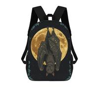 sinyumoney Kids 17inch School Bag Constellation Bat with Moon And Flowers Children's School Backpack School Bookbag Fashion Casual Travel Rucksacks 3D Printed Funny Cool Book Bags