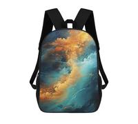 sinyumoney Kids 17inch School Bag Cosmic Abstract Painting-1 Children's School Backpack School Bookbag Fashion Casual Travel Rucksacks 3D Printed Funny Cool Book Bags