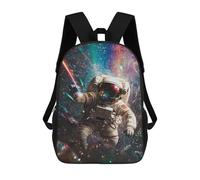 sinyumoney Kids 17inch School Bag Cosmic Astronaut Adventure-7 Children's School Backpack School Bookbag Fashion Casual Travel Rucksacks 3D Printed Funny Cool Book Bags