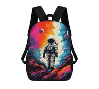 sinyumoney Kids 17inch School Bag Cosmic Astronaut Journey Children's School Backpack School Bookbag Fashion Casual Travel Rucksacks 3D Printed Funny Cool Book Bags