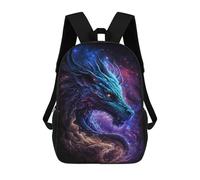 sinyumoney Kids 17inch School Bag Cosmic Dragon Art Print-2 Children's School Backpack School Bookbag Fashion Casual Travel Rucksacks 3D Printed Funny Cool Book Bags