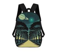 sinyumoney Kids 17inch School Bag Cosmic Tree-Lined Road to The Stars Children's School Backpack School Bookbag Fashion Casual Travel Rucksacks 3D Printed Funny Cool Book Bags