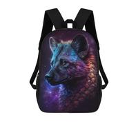 sinyumoney Kids 17inch School Bag Cosmic Wolf Art Print-7 Children's School Backpack School Bookbag Fashion Casual Travel Rucksacks 3D Printed Funny Cool Book Bags