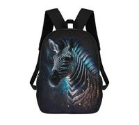 sinyumoney Kids 17inch School Bag Cosmic Zebra Art Print-5 Children's School Backpack School Bookbag Fashion Casual Travel Rucksacks 3D Printed Funny Cool Book Bags