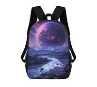 sinyumoney Kids 17inch School Bag Crystal Planet Stellar Children's School Backpack School Bookbag Fashion Casual Travel Rucksacks 3D Printed Funny Cool Book Bags