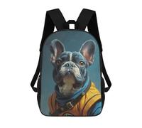 sinyumoney Kids 17inch School Bag Dragon Ball Z Frenchie Art Print Children's School Backpack School Bookbag Fashion Casual Travel Rucksacks 3D Printed Funny Cool Book Bags