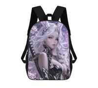 sinyumoney Kids 17inch School Bag Elegant Bunny Ears Fantasy Artwork Children's School Backpack School Bookbag Fashion Casual Travel Rucksacks 3D Printed Funny Cool Book Bags