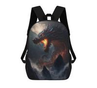 sinyumoney Kids 17inch School Bag Fiery Dragon in Misty Mountains Children's School Backpack School Bookbag Fashion Casual Travel Rucksacks 3D Printed Funny Cool Book Bags