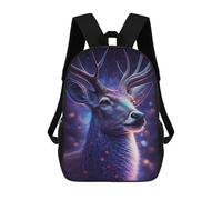 sinyumoney Kids 17inch School Bag Galactic Deer Portrait-9 Children's School Backpack School Bookbag Fashion Casual Travel Rucksacks 3D Printed Funny Cool Book Bags