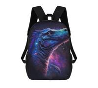 sinyumoney Kids 17inch School Bag Galactic Dinosaur Portrait Children's School Backpack School Bookbag Fashion Casual Travel Rucksacks 3D Printed Funny Cool Book Bags