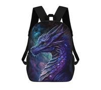 sinyumoney Kids 17inch School Bag Galactic Dragon Artwork-9 Children's School Backpack School Bookbag Fashion Casual Travel Rucksacks 3D Printed Funny Cool Book Bags