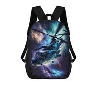 sinyumoney Kids 17inch School Bag Galactic Helicopter Adventure -2 Children's School Backpack School Bookbag Fashion Casual Travel Rucksacks 3D Printed Funny Cool Book Bags