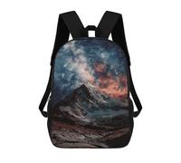 sinyumoney Kids 17inch School Bag Galactic Mountain Range -1 Children's School Backpack School Bookbag Fashion Casual Travel Rucksacks 3D Printed Funny Cool Book Bags