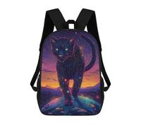 sinyumoney Kids 17inch School Bag Galactic Panther Majesty Children's School Backpack School Bookbag Fashion Casual Travel Rucksacks 3D Printed Funny Cool Book Bags