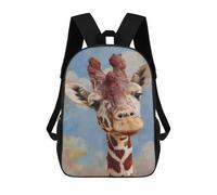 sinyumoney Kids 17inch School Bag Giraffe Wall Art Print Children's School Backpack School Bookbag Fashion Casual Travel Rucksacks 3D Printed Funny Cool Book Bags