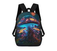 sinyumoney Kids 17inch School Bag Glowing Fantasy Mushrooms-2 Children's School Backpack School Bookbag Fashion Casual Travel Rucksacks 3D Printed Funny Cool Book Bags