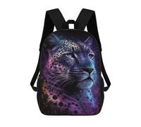 sinyumoney Kids 17inch School Bag Glowing Leopard Art Print-2 Children's School Backpack School Bookbag Fashion Casual Travel Rucksacks 3D Printed Funny Cool Book Bags