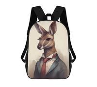 sinyumoney Kids 17inch School Bag Kangaroo Magic Realism Children's School Backpack School Bookbag Fashion Casual Travel Rucksacks 3D Printed Funny Cool Book Bags